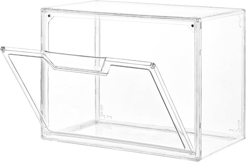 Freebat Stackable Storage Bins,Clear Acrylic Display Case, Acrylic Boxes with Lids, Stackable Storage for Handbags & Purse, Magnetic Lid Storage Bins for Home Organization-1 Pack - Image 1