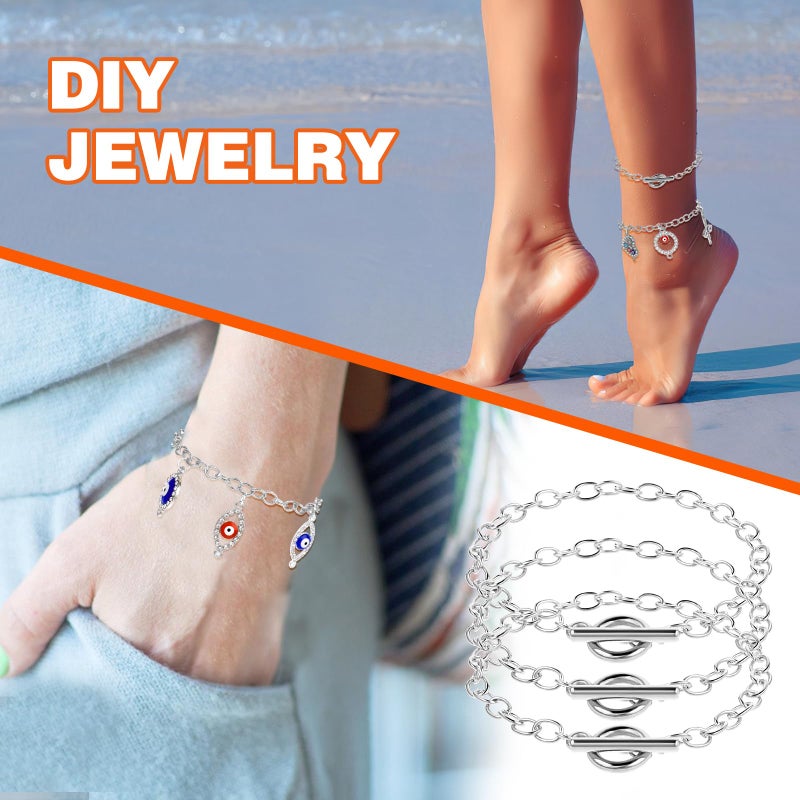 Prasacco 12 Pcs Bracelet Chains for Jewelry Making, Chain Bracelet for Women, Link Chain Bracelets with OT Toggle Clasp, Charm Bracelets for Jewelry Making (Gold) - Image 5