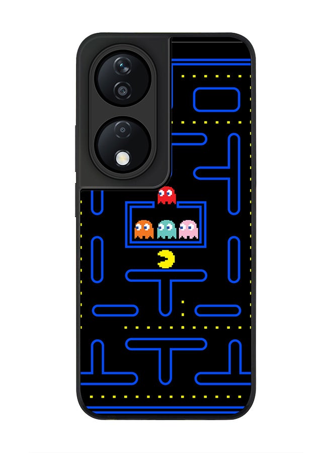 Stylizedd Rugged Black Edge Case for Honor X7b, Slim fit Soft Case Flexible Rubber Edges Anti Drop TPU Gel Thin Cover -  Pacman - Image 1
