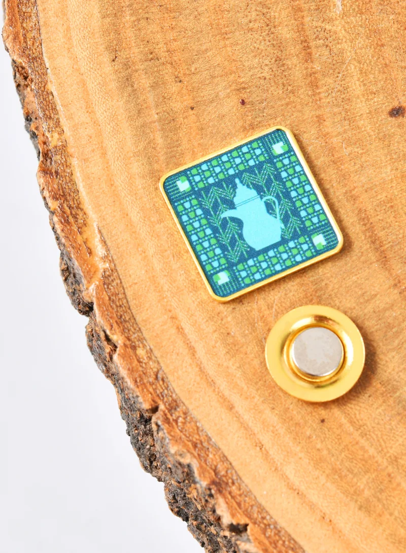 HAWRAA ABAYA Square Dallah logo brooch