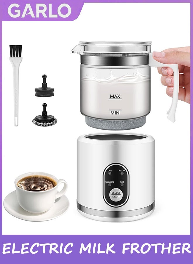 Garlo Electric Milk Frother and Steamer, 4 In 1 Milk Foamer for Latte, Automatic Warm and Cold Foam Maker, Hot Chocolate, Cappuccino & Macchiato, 500ml Capacity, Dishwasher Safe Glass Cup Milk Warmer - Image 1