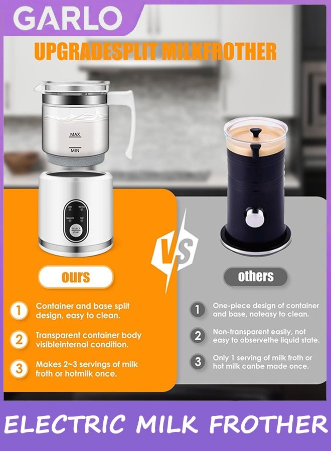 Garlo Electric Milk Frother and Steamer, 4 In 1 Milk Foamer for Latte, Automatic Warm and Cold Foam Maker, Hot Chocolate, Cappuccino & Macchiato, 500ml Capacity, Dishwasher Safe Glass Cup Milk Warmer - Image 4