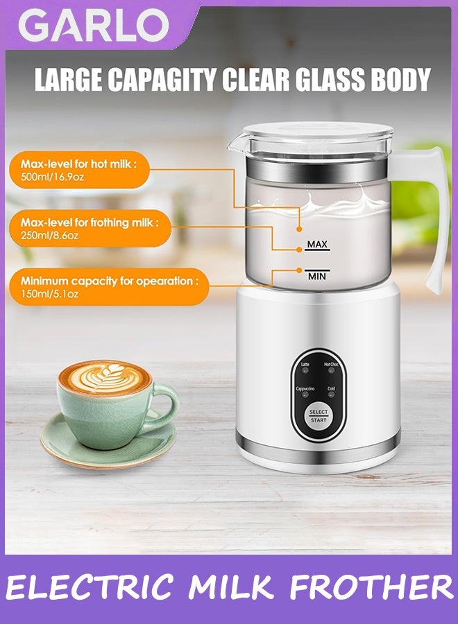 Garlo Electric Milk Frother and Steamer, 4 In 1 Milk Foamer for Latte, Automatic Warm and Cold Foam Maker, Hot Chocolate, Cappuccino & Macchiato, 500ml Capacity, Dishwasher Safe Glass Cup Milk Warmer - Image 5