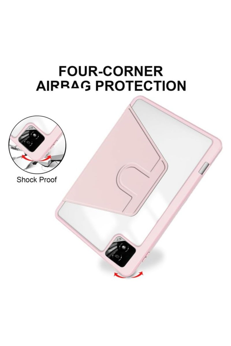 Compatible with Honor Pad GT 2 Pro 12.5 inch 2025 Case with Pen Holder, 360 Degree Swivel Stand Folio Flip Smart Tablet Cover with Auto Sleep/Wake (Pink) - Image 5