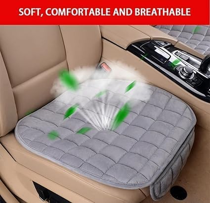 wall love Comfortable Ultra-Soft Memory Foam Car Seat Cover with Non-Slip Grip and Storage Pouch - Universal Fit, Gray, 60x50 CM (Front Seat) (1 PCS) - Image 2