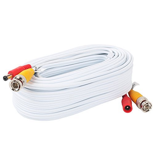 Postta BNC Video Power Cable (2 Pack 60 Feet) Video Security Camera Cable Wire with Four Connectors for CCTV DVR Surveillance System - Image 2