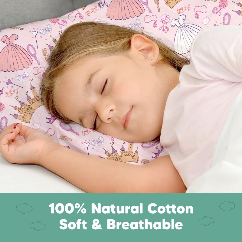 KeaBabies Toddler Pillowcase 13"x18" - Organic Cotton Toddler Pillowcase for Kids, Boys,Girls,Soft & Durable Cotton Cover for Miniature Sleepy Pillows,Cute Colors,Pillow Sold Separately(Dear Princess) - Image 3