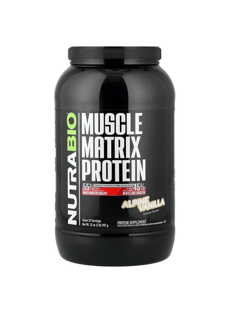 NutraBio Muscle Matrix Protein, Alpine Vanilla, 2 lb (907 g)