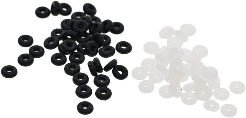 klarako 100 Pcs Silicone Rubber Stoppers Ring Bead Charms Bracelets Compatible for Use Alone Or With Clip Lock Spacer Charm  Black + Clear - Image 2