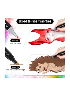 Touch 60 Pcs Colors Art Sketch Drawing Twin Marker Painting Pens Portable Color with Carrying Case Suitable for Adult and Kids  - Image 2