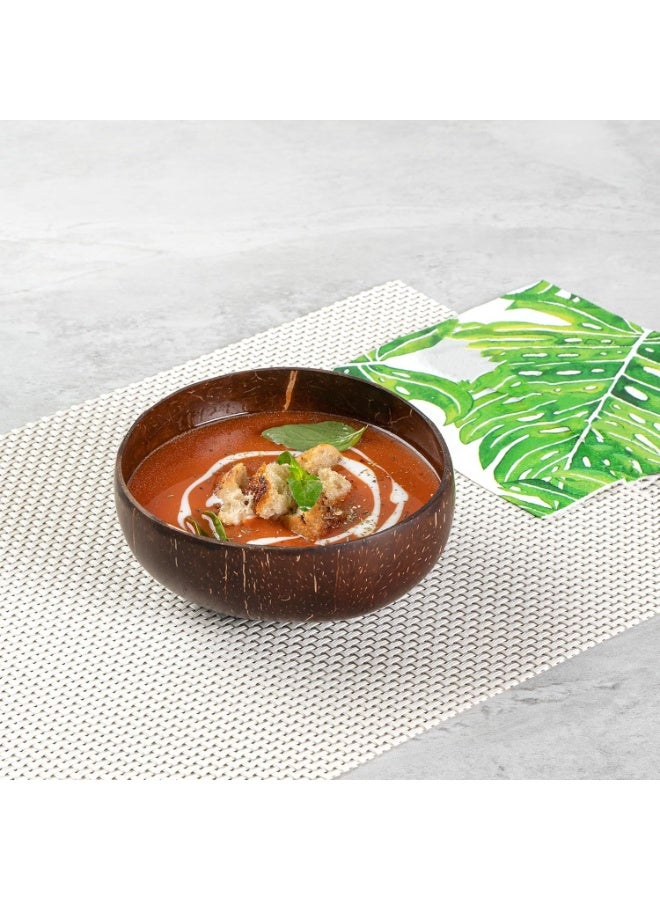 Coconut Bowl, 1 Reusable Handcrafted Bowl - Polished With Coconut Oil, For Warm Or Cold Foods, Coconut Smoothie Bowl, Washable By Hand, For Smoothies - Image 1