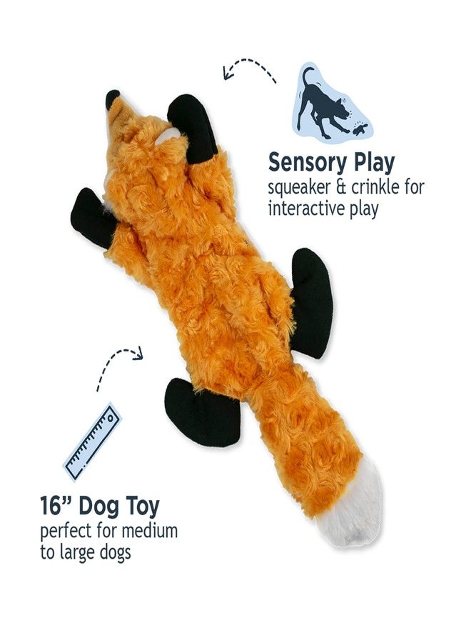 Tall Tails Stuffless Squeaker Crinkle Toys for Dogs, Fox - Image 3