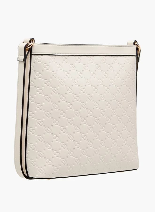 Celeste Women Monogram Embossed Crossbody Bag with Adjustable Strap