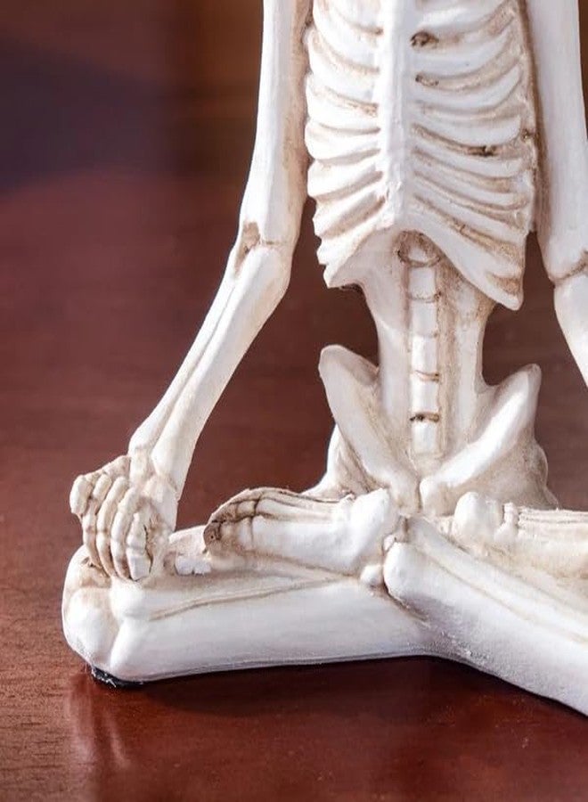 Karigaari India Unique White Yoga Skeleton Figurine Set of 3 | Meditating Skeleton Statues for Humorous Home & Office Decor | Quirky Wellness & Gifting Showpiece - Image 4