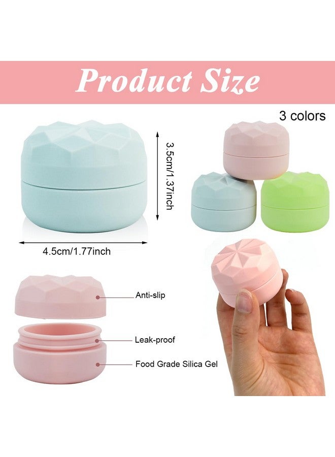 ماي كرييت ® 3 قطع من برطمانات الكريم المصنوعة من السيليكون للسفر، عبوات إعادة تعبئة موزع الكريم سعة 20 مل لمستحضرات التجميل، حاويات سفر صغيرة مقاومة للتسرب للوجه والجسم وكريم اليدين والشامبو والبودرة - Image 2