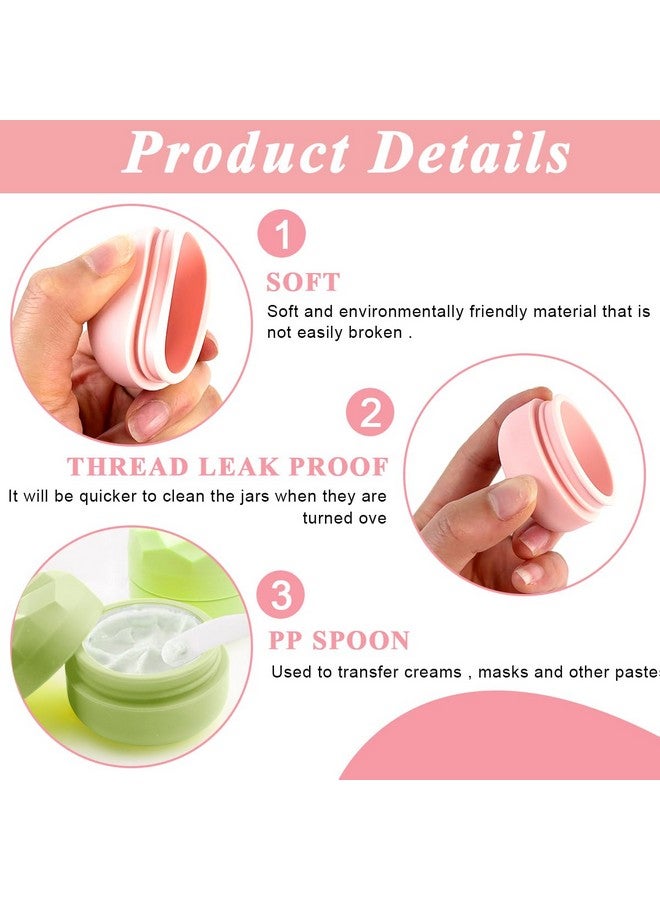 ماي كرييت ® 3 قطع من برطمانات الكريم المصنوعة من السيليكون للسفر، عبوات إعادة تعبئة موزع الكريم سعة 20 مل لمستحضرات التجميل، حاويات سفر صغيرة مقاومة للتسرب للوجه والجسم وكريم اليدين والشامبو والبودرة - Image 3