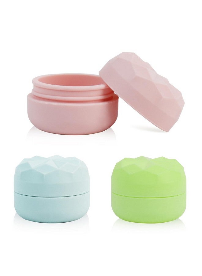 ماي كرييت ® 3 قطع من برطمانات الكريم المصنوعة من السيليكون للسفر، عبوات إعادة تعبئة موزع الكريم سعة 20 مل لمستحضرات التجميل، حاويات سفر صغيرة مقاومة للتسرب للوجه والجسم وكريم اليدين والشامبو والبودرة - Image 1