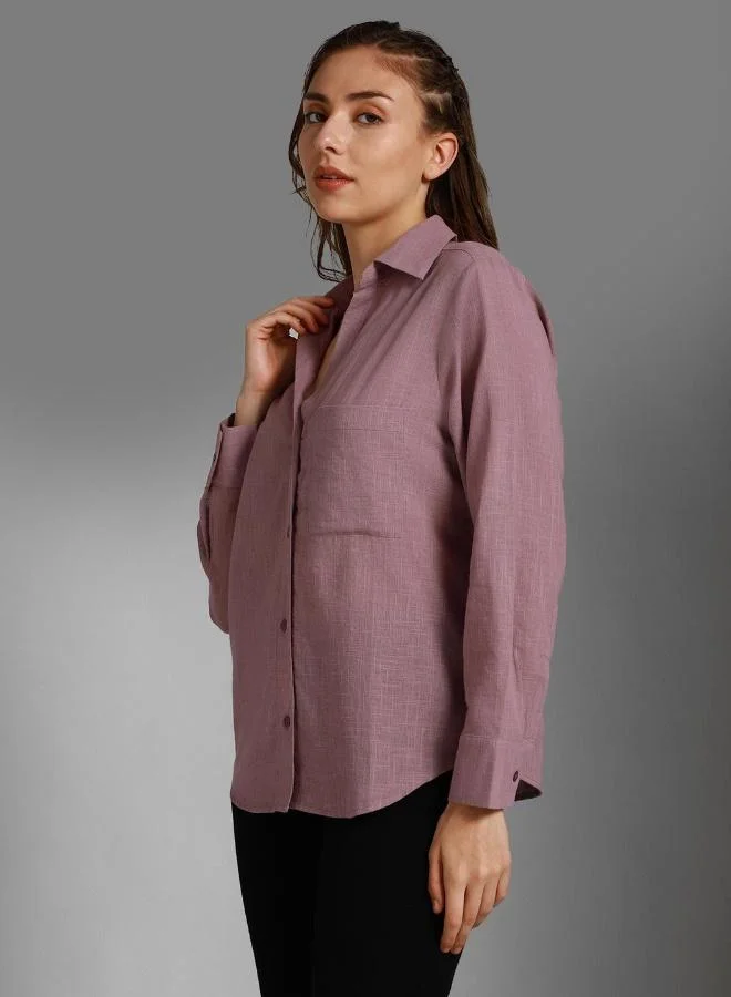 HIGH STAR Mauve Women Mauve Shirts for Women | Best Price UAE