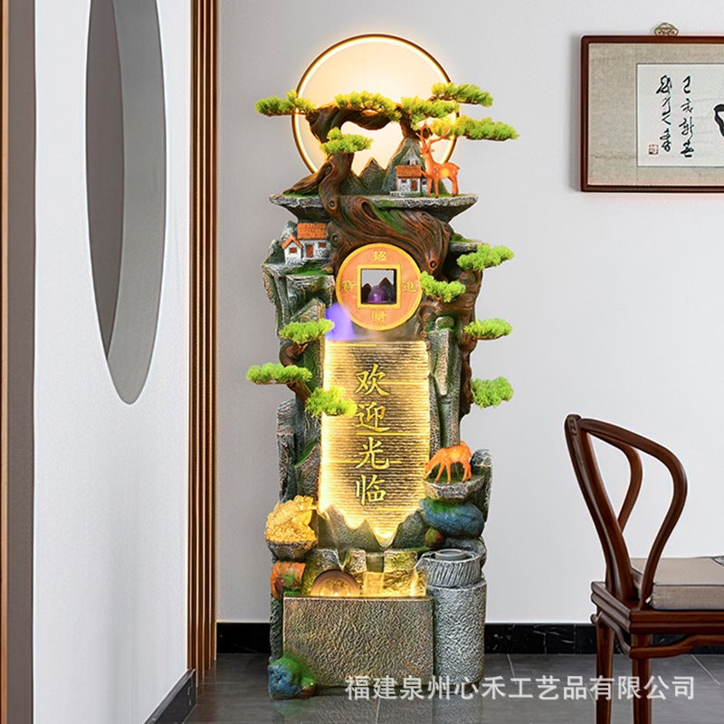 Chinese-Style Rockery Water Decoration Circulating Water Living Room Office Tea House Floor Water Landscape Lucky Housewarming Gift - Image 4