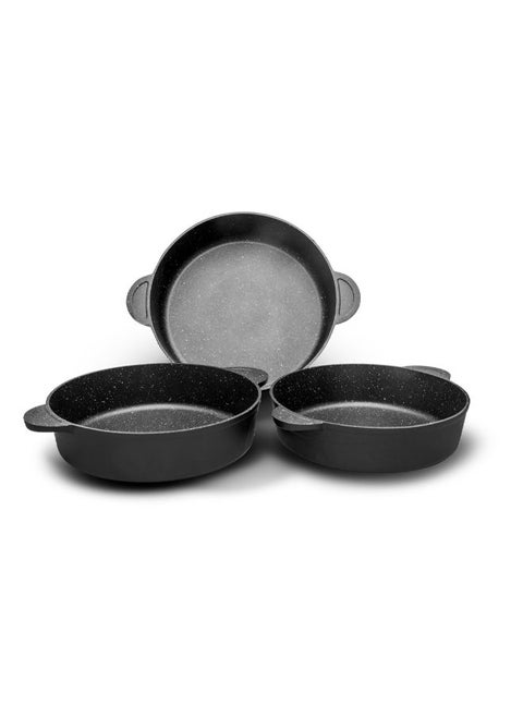 Easy Cook Easy Cook 3-Piece Black Tray Set 3 Count granite