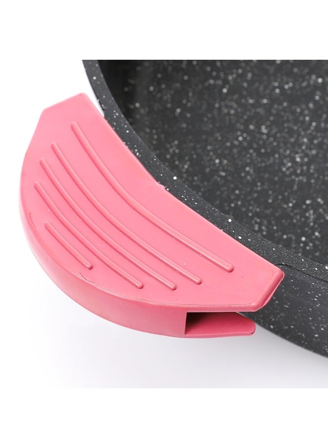 إيزي كوك طقم صينية سهلة الطهي من إيزي كوك، مكون من 3 قطع باللون الأسود مع مقبضين، 3 قطع من الجرانيت - Image 3