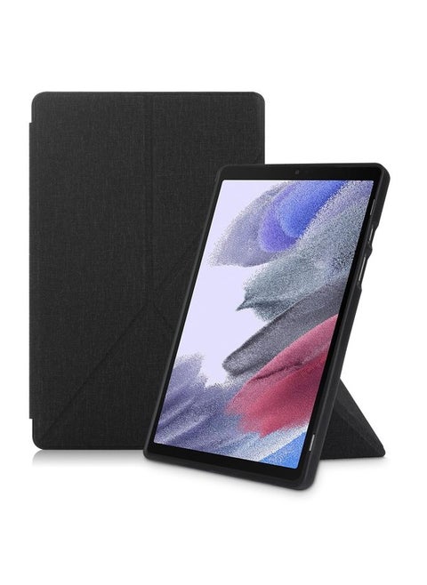 Case Cover For Samsung Galaxy Tab A7 10.4 2020 T500 Cloth Texture Multi-folding Horizontal Flip PU Leather Shockproof Case with Holder & Sleep / Wake-up Function Black