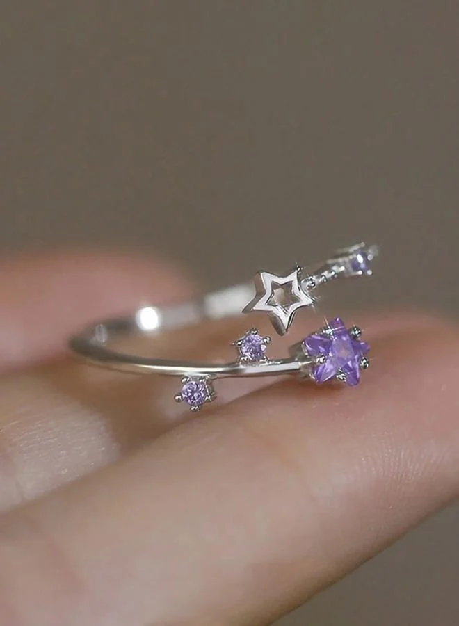 Take Two Silver Celestial Star Adjustable Ring