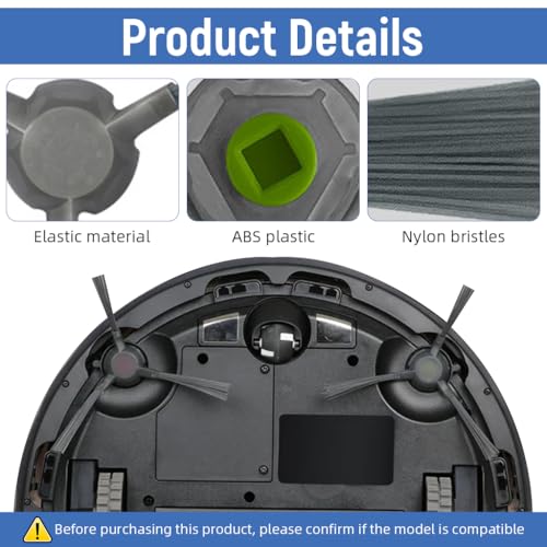 HASTHIP® 6Pcs Replacement Parts Side Brushes for Ecovacs Robot Vacuum U2 Pro, Replenishment Kit, Replacement Accessories Kit Robust Nylon Bristle Side Brushes Spare Side Brushes. - Image 4