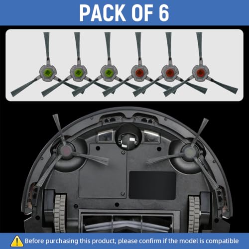 HASTHIP® 6Pcs Replacement Parts Side Brushes for Ecovacs Robot Vacuum U2 Pro, Replenishment Kit, Replacement Accessories Kit Robust Nylon Bristle Side Brushes Spare Side Brushes. - Image 3