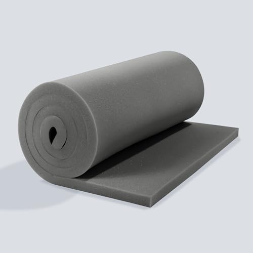 HOMBYS فوم ذاكرة هومبيس للتنجيد، ارتفاع 1/2" 72" طول x 24" عرض، دعم وسادة أريكة من فوم عالي الكثافة، وسادة استبدال أثاث مقطوعة حسب الحجم، دعم انحدار المرتبة، (0.5" ارتفاع، رمادي) - Image 1