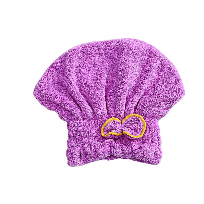 Bow-tie hair drying cap, cute microfiber shower cap, absorbent hair drying cap, hair towel - Image 3