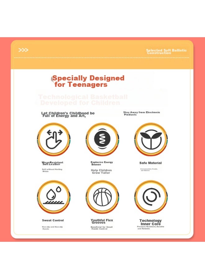 Spalding Basketball, Size 7, Indoor And Outdoor Use, Wear-resistant, Non-slip, For Children, Teenagers, And Students, Rubber Basketball, 85-037y - Image 1