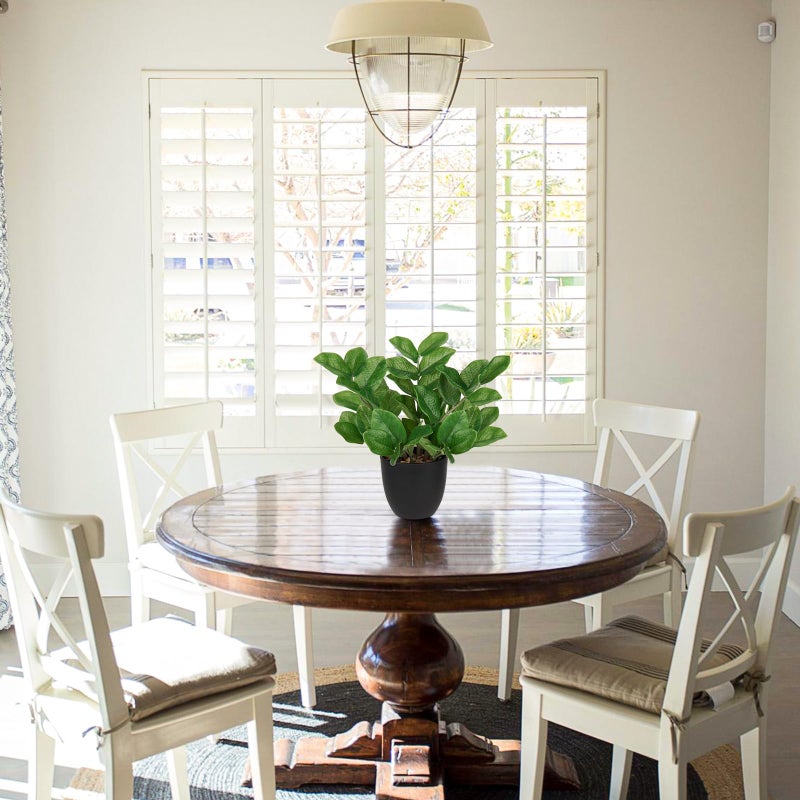 Briful Faux Plants Indoor, Artificial ZZ Plants in Black Pot Fake House Silk Plants for Home Office Dining Table Shelf Decor Bathroom Aesthetic (Green, 1Pack) - Image 3