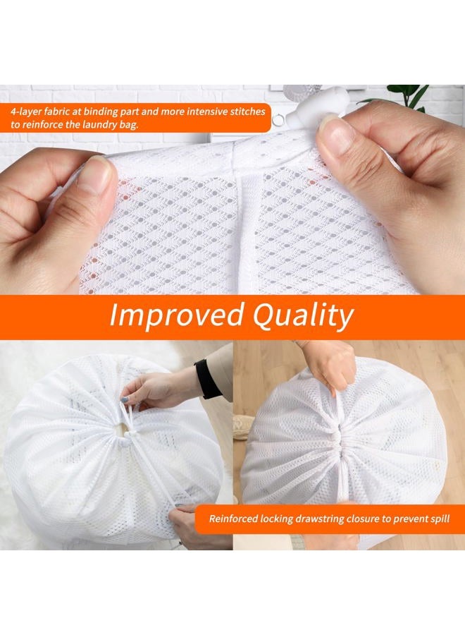 Polecasa Mesh Laundry Bag-24"x 36", Heavy Duty Drawstring Bag, White Large Laundry Liner Double Mesh Material, Ideal Machine Washable Storage Bags for College, Apartment Dweller (24'x 36') - Image 4