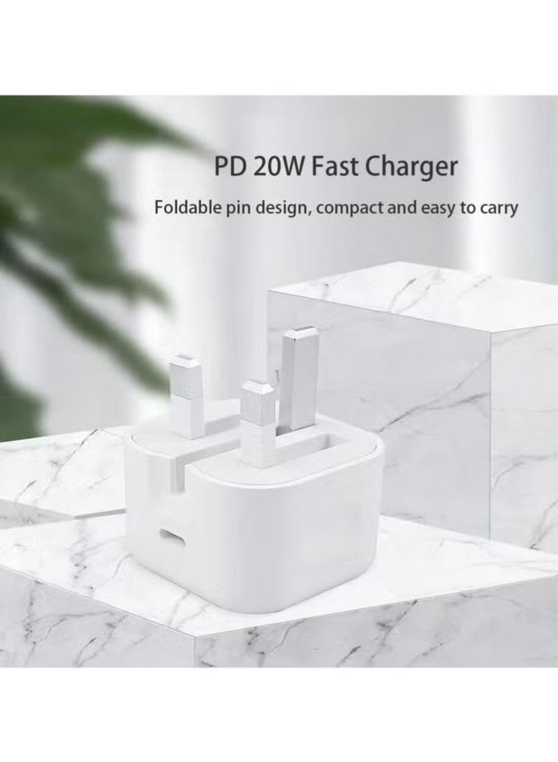 NH 20W USB-C Fast Charger | Compatible with iPhone 15/14/13/12/11/SE/iPad | White - Image 4