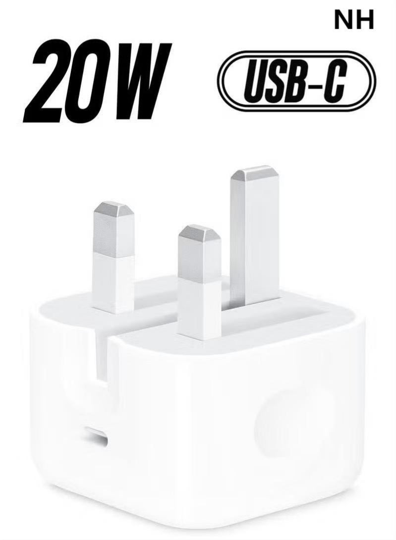 NH 20W USB-C Fast Charger | Compatible with iPhone 15/14/13/12/11/SE/iPad | White - Image 1