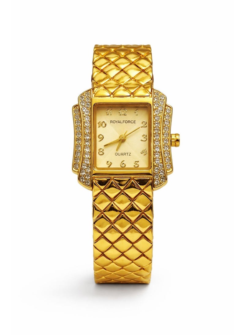 ROYAL FORCE AURELIA LUXE RF2921 Women’s Luxury Watch Gold Stainless Steel Strap Quartz Elegant Dress Wristwatch - Image 1