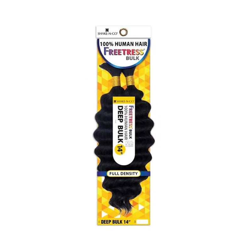 Shake-N-Go ضفائر شعر إنسان فريتريس شيكنغو - عمق كثيف 14 - أسود جت 1