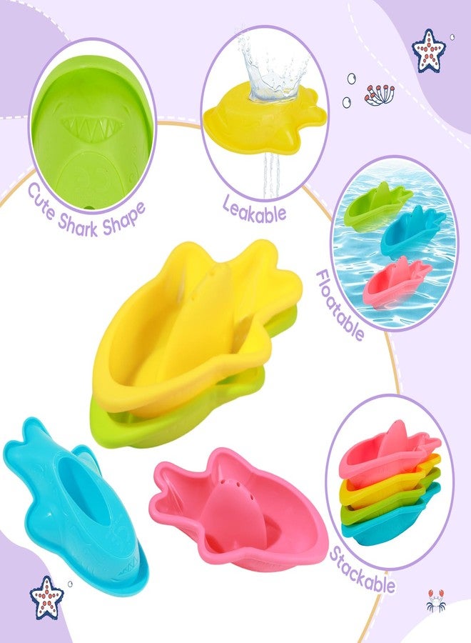 AMCHSURI Mold Free Bath Toys, 11PCS | Safe Easy Clean & Fun Floating Boats & Spoon & Watering Can and Whale Bath Toy for Babies 12+ Months | Colorful Bathtub Pool Water Table Sand Toys for Babies and Toddlers - Image 4