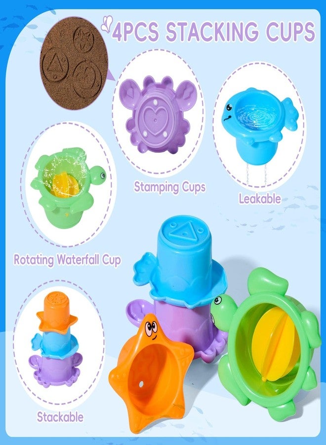 AMCHSURI Mold Free Bath Toys, 11PCS | Safe Easy Clean & Fun Floating Boats & Spoon & Watering Can and Whale Bath Toy for Babies 12+ Months | Colorful Bathtub Pool Water Table Sand Toys for Babies and Toddlers - Image 5