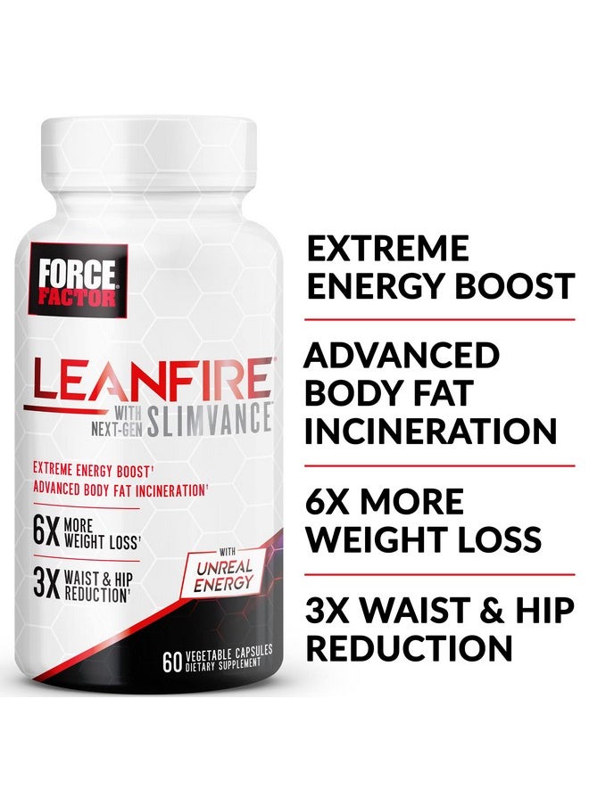 Force Factor FORCE FACTOR LeanFire with Next-Gen SLIMVANCE, 2-Pack, Advanced Energy Pills with B Vitamins and Caffeine to Boost Metabolism, Enhance Focus, and Improve Workout & Fitness Performance, 120 Capsules  - Image 2