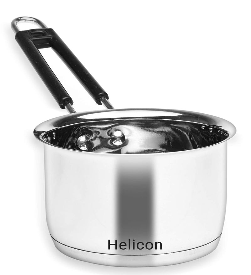 Helicon Helicon Premium Try Ply Bottom Stainless Steel Sauce PanTea Pan_Works on Induction Gas Stove Both SmallDiameter 16CmCapacity 1ltr - Image 3