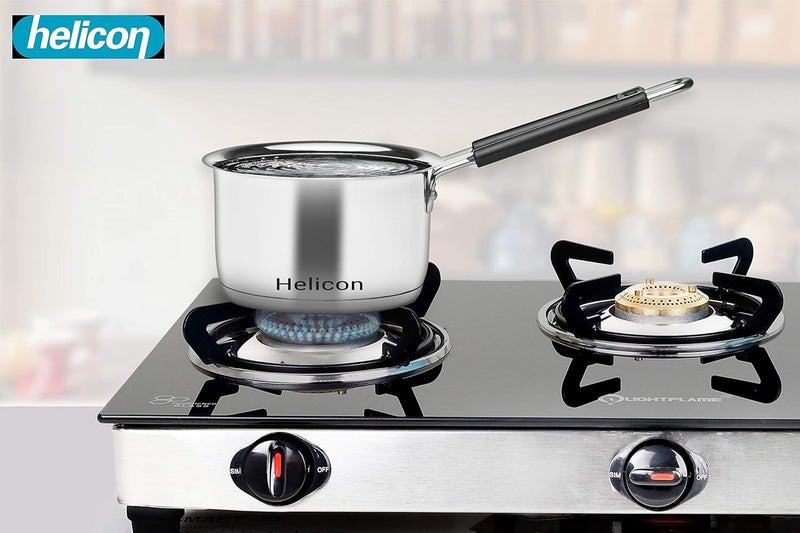 Helicon Helicon Premium Try Ply Bottom Stainless Steel Sauce PanTea Pan_Works on Induction Gas Stove Both SmallDiameter 16CmCapacity 1ltr - Image 5