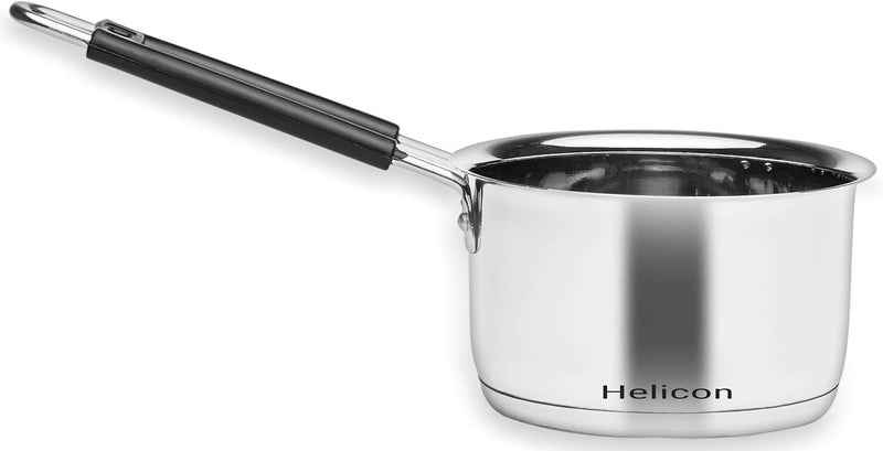 Helicon Helicon Premium Try Ply Bottom Stainless Steel Sauce PanTea Pan_Works on Induction Gas Stove Both SmallDiameter 16CmCapacity 1ltr - Image 1