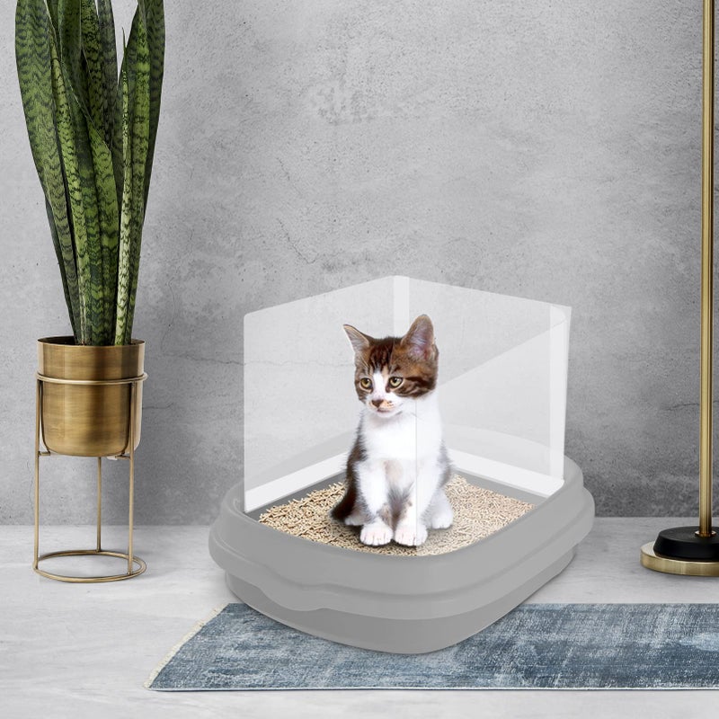Sadoia 3 Pcs Cat Litter Box Splash Guard Pee Shields - Anti-Splashing Reusable High Sided Cat Toilet Training Kit for Open Top Litter Pan - Image 4