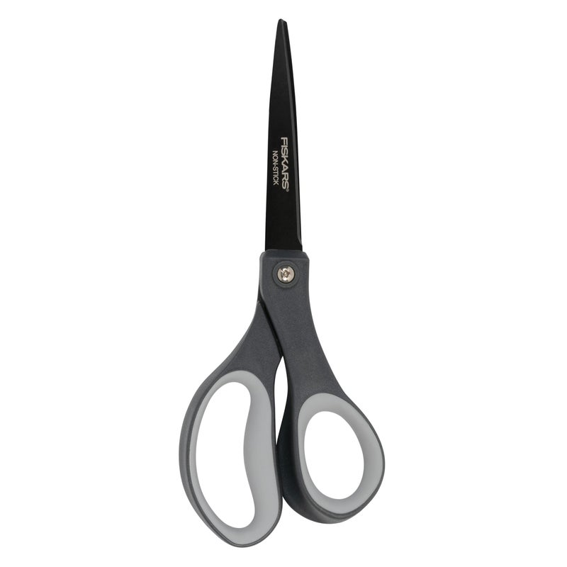 Fiskars 8 NonStick Comfort Grip Titanium All Purpose Scissors Stainless Steel Blades for Everyday Cutting Tasks Home Office and Arts Crafts Gray - Image 2