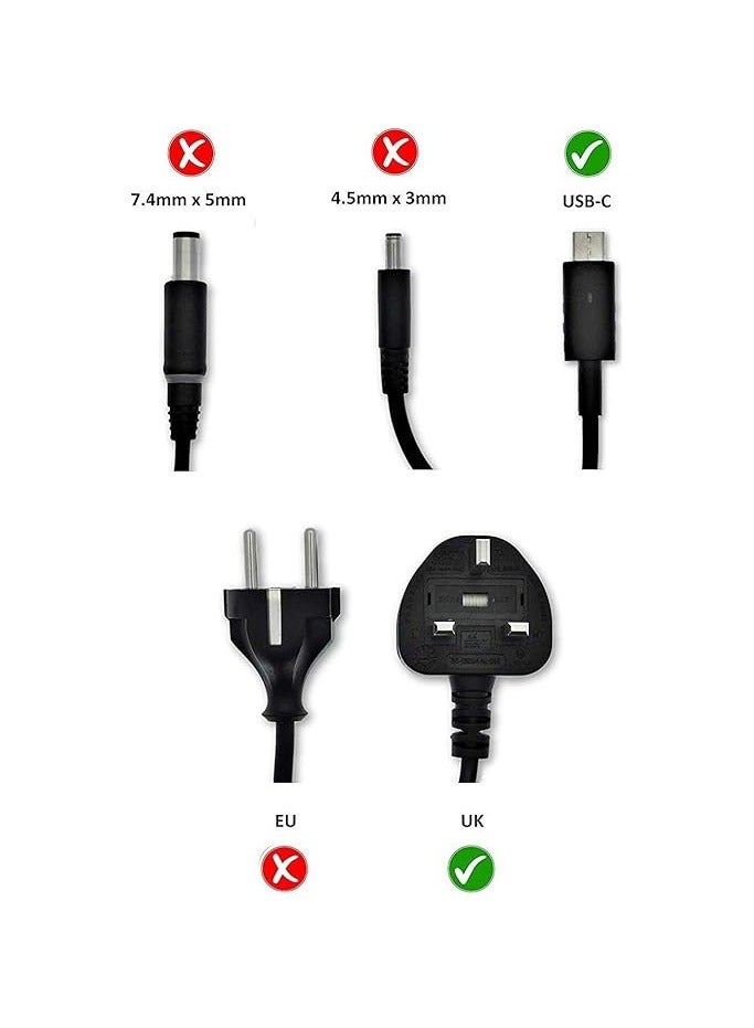 JSBazar Dell Laptop AC Adapter 130W Usb type C Input Voltage: 100V-240V 50/60hz - Image 3