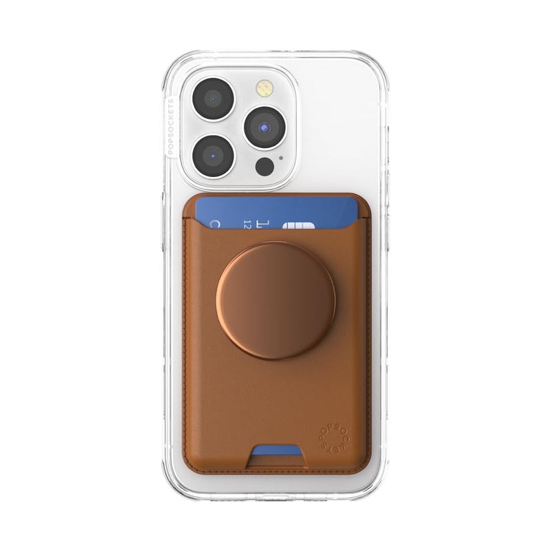 PopSockets Phone Wallet for MagSafe, Phone Card Holder with Grip, Black - Black - Image 2