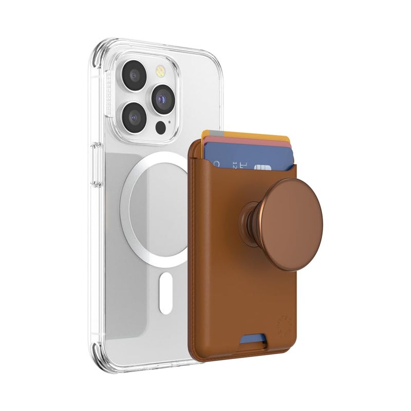 PopSockets Phone Wallet for MagSafe, Phone Card Holder with Grip, Black - Black - Image 1