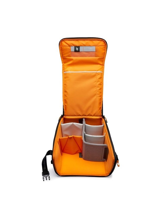 Lowepro GearUp Creator Box Extra Large II, Mirrorless and DSLR Camera Bag, Camera Case with QuickDoor Access, Made with Recycled Fabric, Orange Padded Interior Dividers, Grey - Image 4